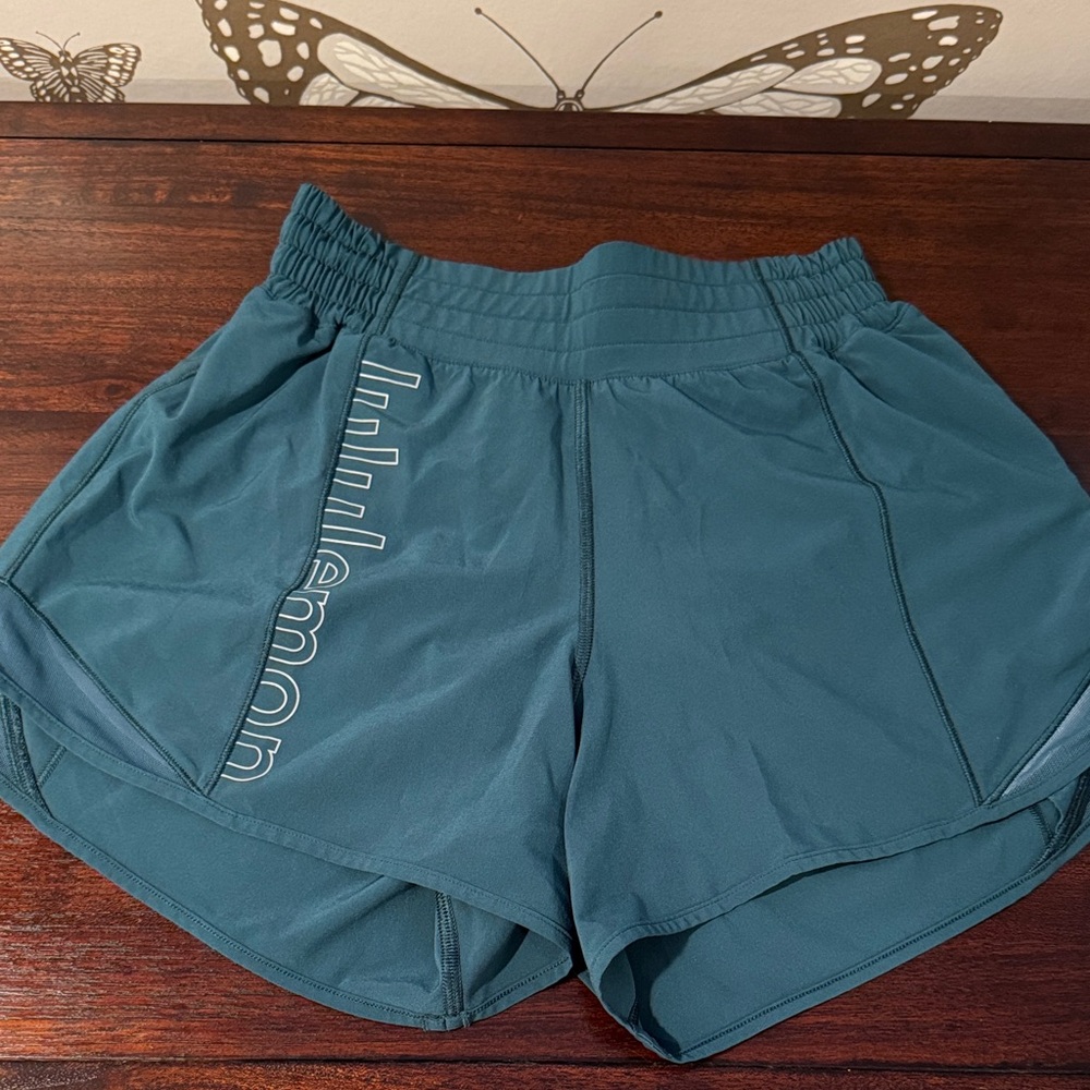 lululemon athletica running shorts. Like new. Size 4. Dark green.